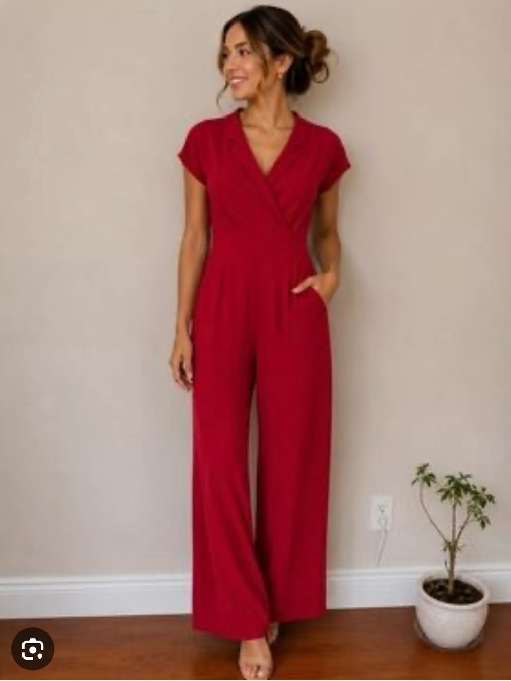 NWT Vanessa Williams HSN Comfort Zone Red Wrap Jumpsuit 3X